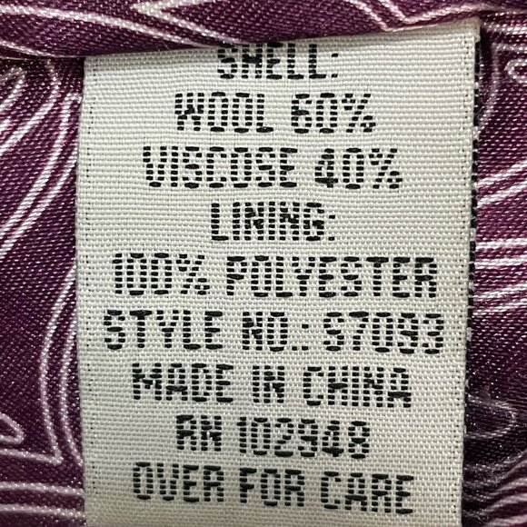 Tulle Anthropologie Purple Wool Blend Collared Lined Overcoat Size Medium M - Picture 4 of 16